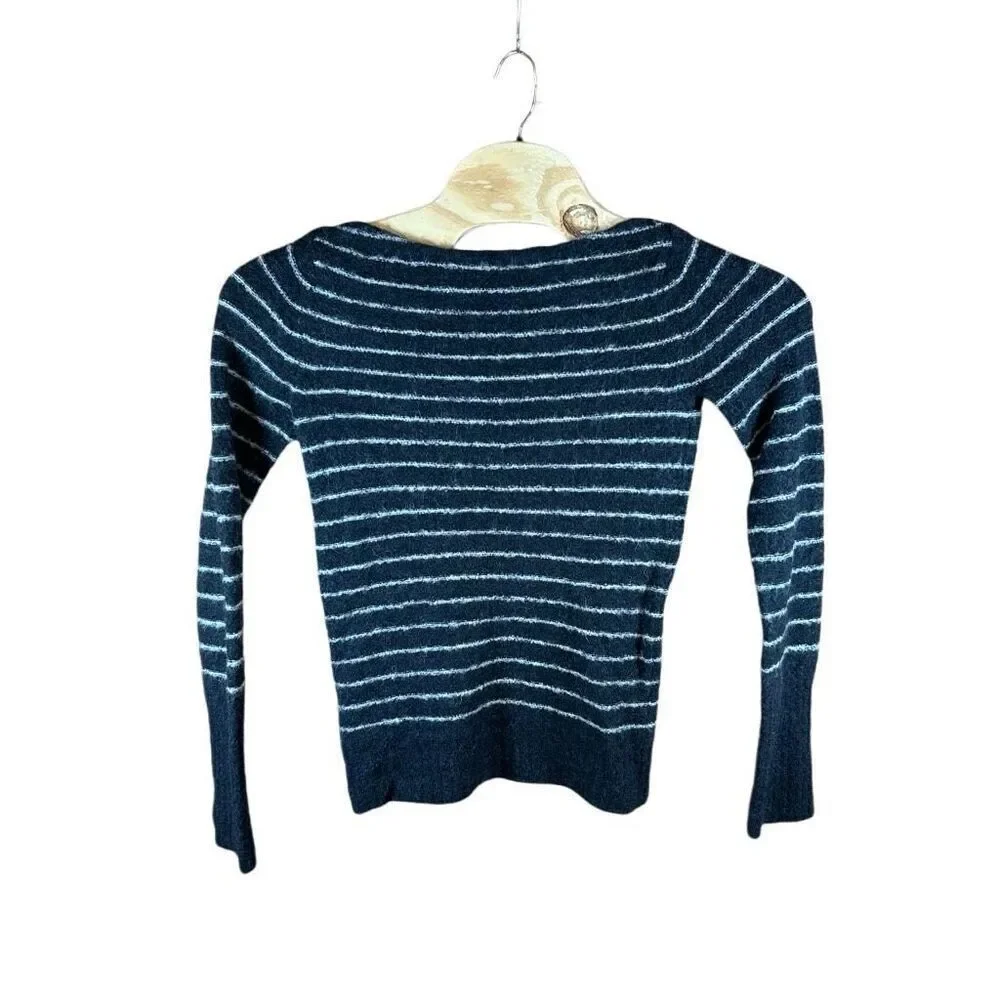 Free People Alpaca Blend Sweater Medium (M) Heather Grey Striped